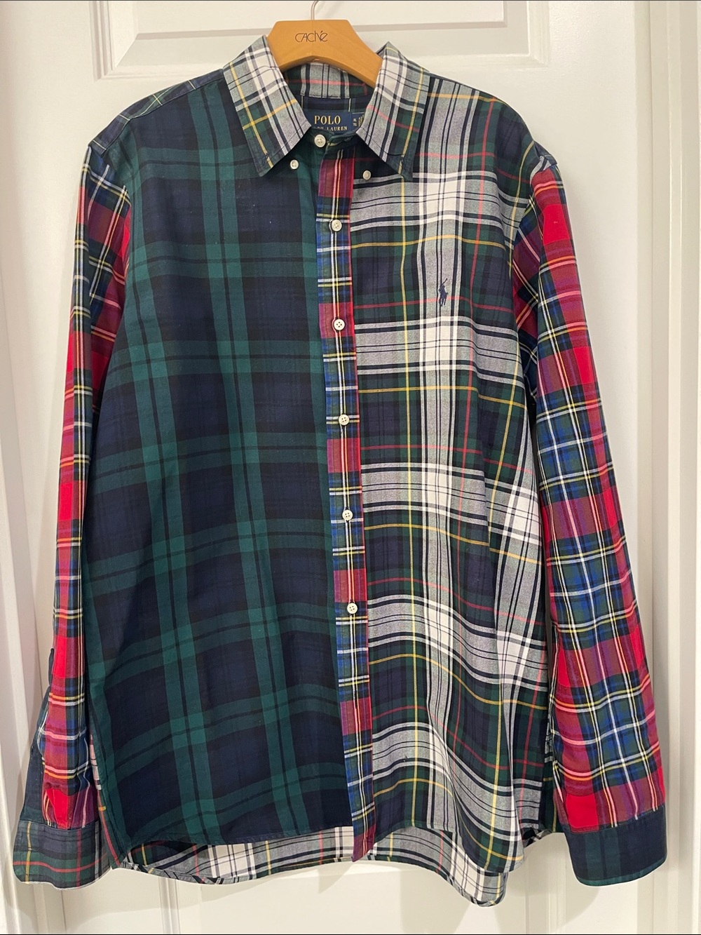 Polo by Ralph Lauren Multicolor Plaid Cotton Button-Down Shirt - Green/Red/White